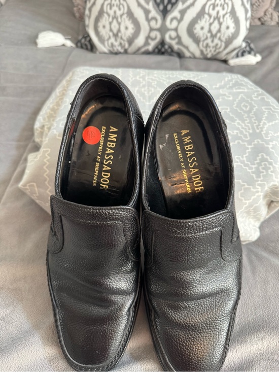 Ambassador men’s hand crafted Black Pebbled Leather formal dress Loafers Sz 9D main image 9
